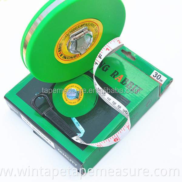 High Accuracy Low MOQ 50m 100m Green Round Retractable Tape Measure Compass